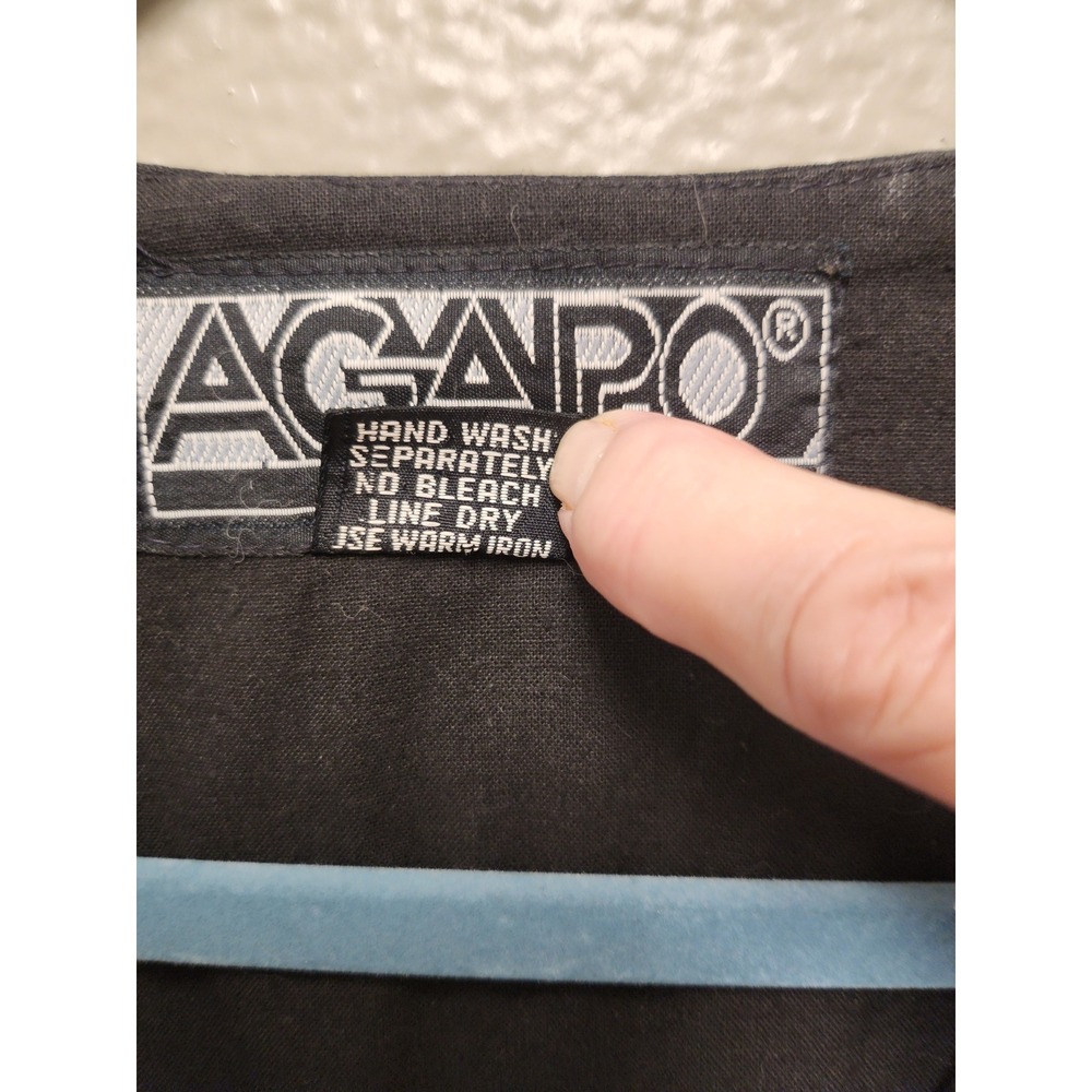 Vintage Agapo Collection Black Cotton Embroidered Floral Vest Waistcoat Medium - Picture 4 of 5